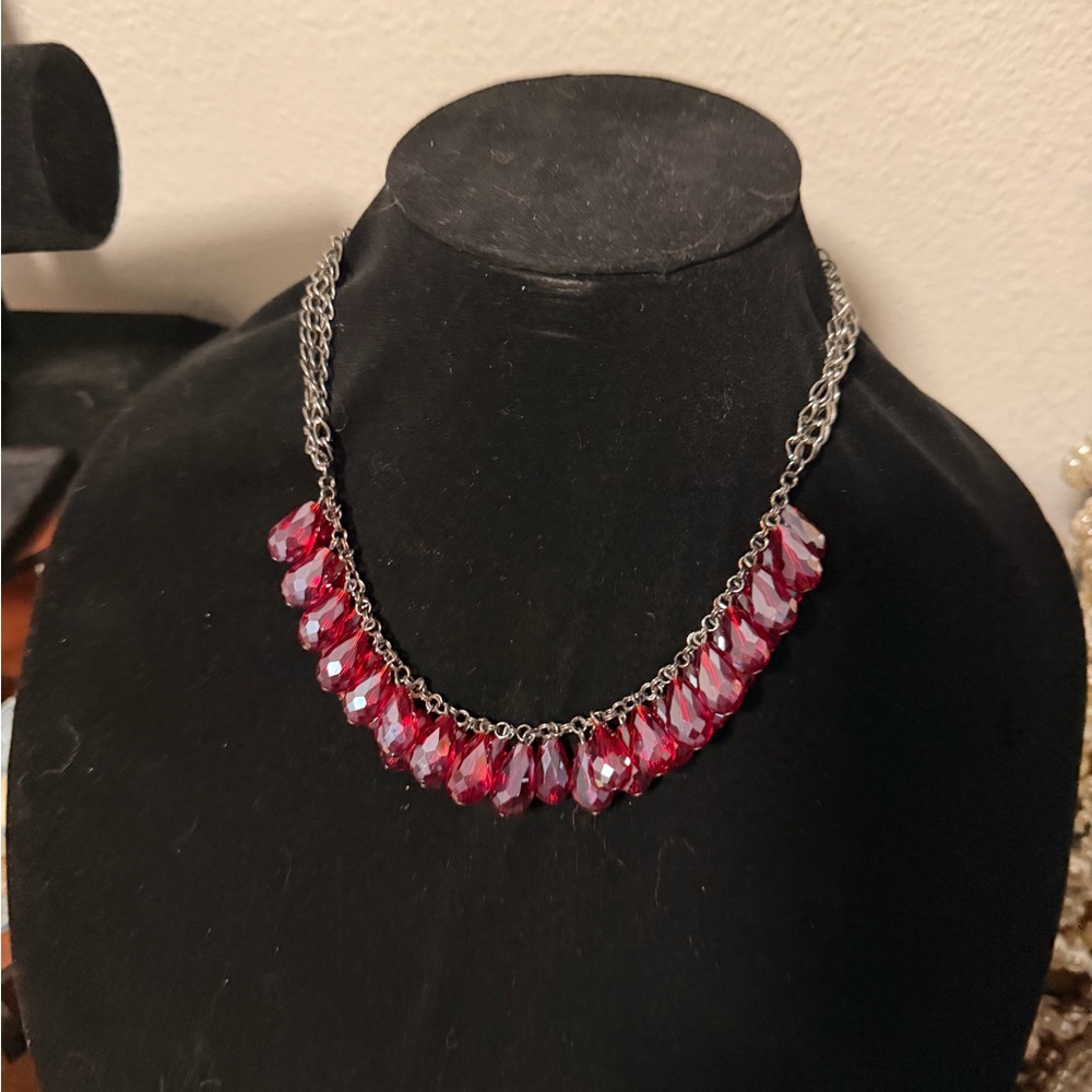 Elegant Red Crystal Necklace